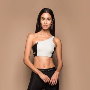 KITH Sports Bra One Shoulder Black & Gray XS